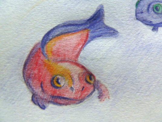 2024.05.31 - watercolour of a juvenile glubleko, varma tono amiko